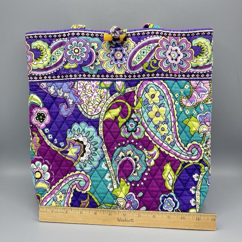 Vera Bradley 12"x13" Shoulder Tote Bag Heather Pattern 2013 Toggle Closure - Picture 8 of 11